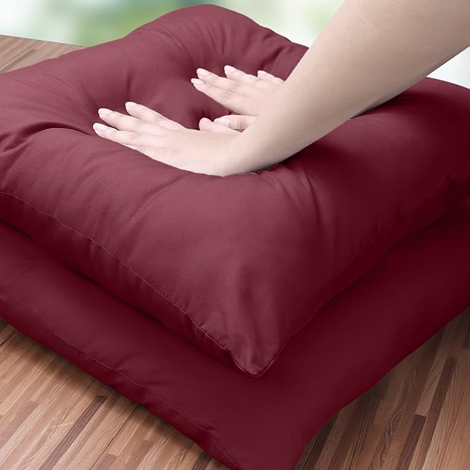 Utopia Bedding Throw Pillows Insert (Pack of 2, Wine Red) - 18 x 18 Inches Bed and Couch Pillows - Indoor Decorative Pillow