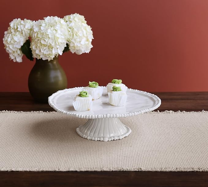 Beatriz Ball Pedestal Cake Plate, White