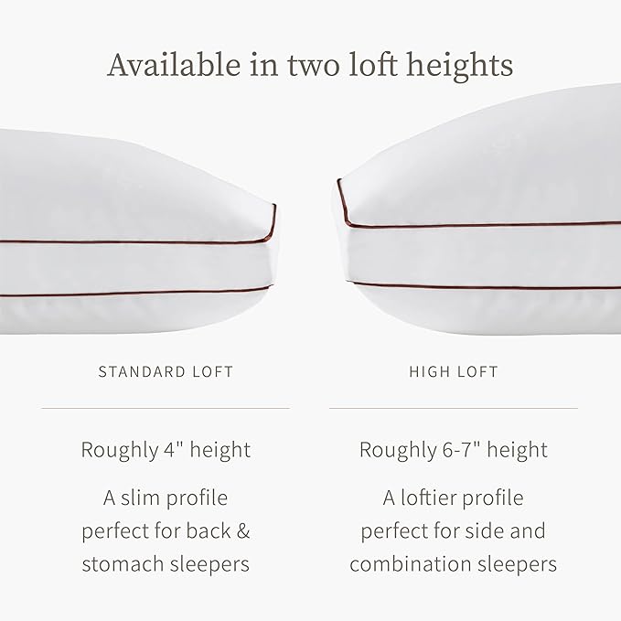 Saatva Latex Pillow - High Loft (6" - 7") - Hypoallergenic Pillow with Shredded Latex Core - Breathable - Machine Washable Organic Cotton Cover - King (34"x18") 1 Pack