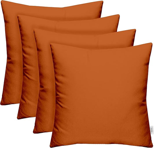 RSH DECOR: Sunbrella Square Throw Pillows Set of 4 | 20" x 20" | Water and Fade-Resistant Performance Fabric | Outdoor Pillow Covers with Down-Alternative Inserts | Canvas Tuscan