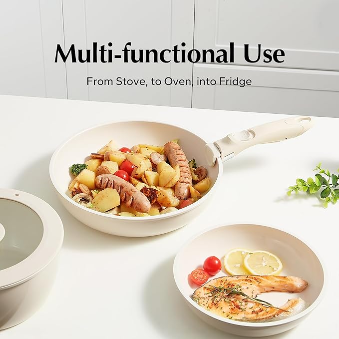 Redchef Removable Handle White - Detachable Handle Cookware Replacement, Universal Cookware Handle, Ideal Replacement for All Cookware