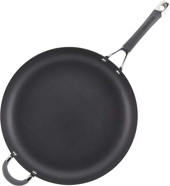 Circulon - 83906 Circulon Radiance Hard Anodized Nonstick Frying Pan / Fry Pan / Hard Anodized Skillet with Helper Handle - 14 Inch, Gray