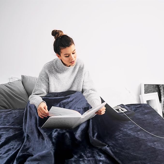 STARLENGET Grounding Blanket for for Bed Sleeping Therapy, Pain Relief,Imrpoving Sleep. Grounded Throw Kit, Conductive Silver Fiber Blanket. Grounding Cord Included 80 x 55 Inch Throw