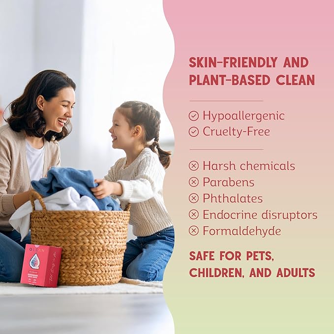 QLEAN Dryer Sheets | Natural Fabric Softener & Removes Static Cling | Vegan Laundry Softener | Soft, Fresh Laundry, Perfect for Clothes and Beddings - 120 Loads (Ruby Sunset Bliss)