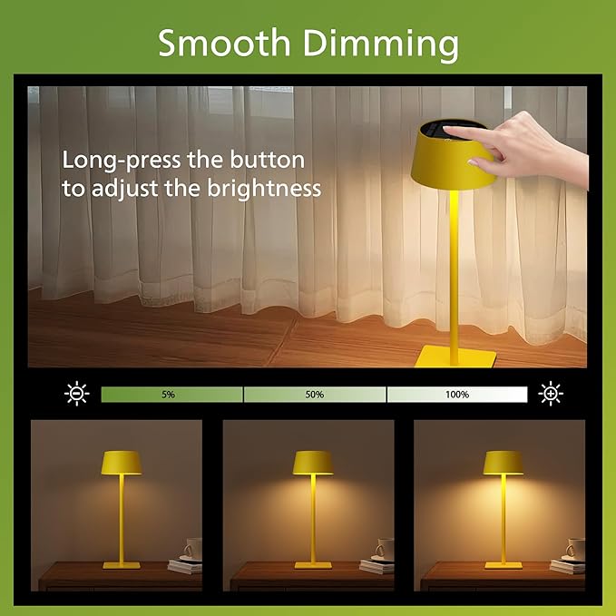 Philips Solar Outdoor Table Lamp, Portable LED Desk Light,Cordless Battery-Operated，2 Adjustable Height, Touch Control & Stepless Dimming Night Light，Waterproof for Garden, Bedroom