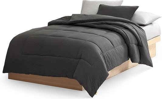 UGG Leonora Comforter Set with 1 Pillow Sham Lightweight Down Alternative Blanket Reversible All Season Washable and Bedding Set for College Apartment or Dorm Essentials, Twin/Twin XL, Charcoal Grey