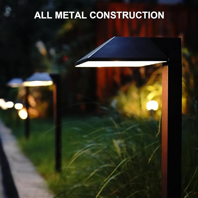 GOODSMANN Low Voltage Landscape Path Lights 0.6W LED Sidewalk Landscape Lighting 22 Lumen Outdoor Electric Walkway & Pathway Lights Wired Bronze Finish 3100K Warm White with Cable Connectors