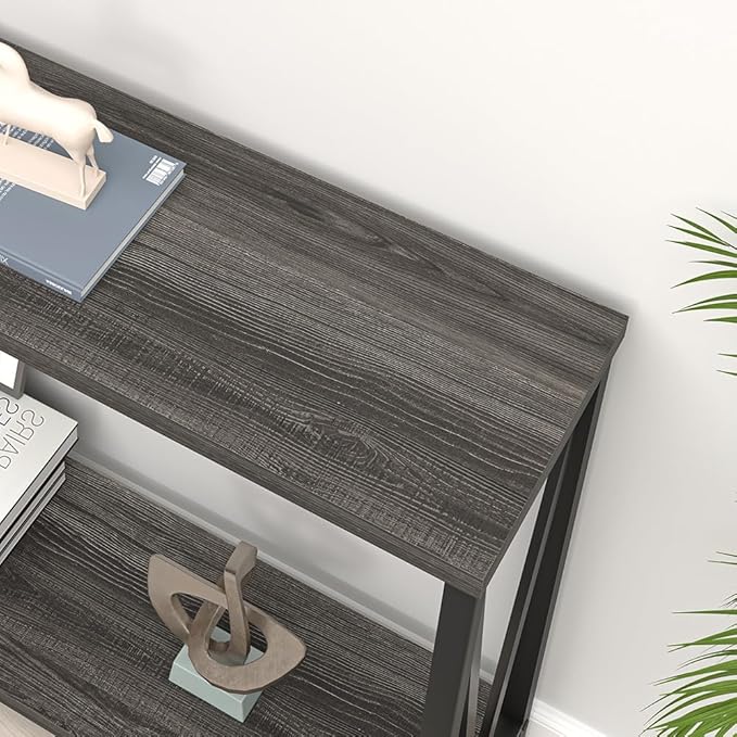 FOLUBAN Console Table for Entryway, Modern Sofa Table Behind Couch, Narrow Entry Table for Hallway, Living Room (Industrial, Dark Gray)