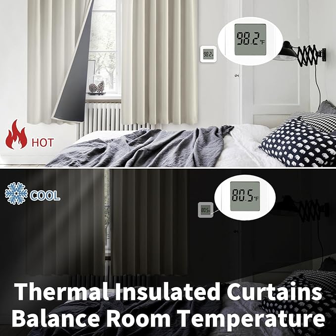 BGment 100% Room Darkening Thermal Insulated Blackout Curtains 90 Inches Long with Liner, Rod Pocket and Back Tab Double Layer Noise Reduce Curtains for Bedroom (52 x 90 Inch, 2 Panels, Cashmere)