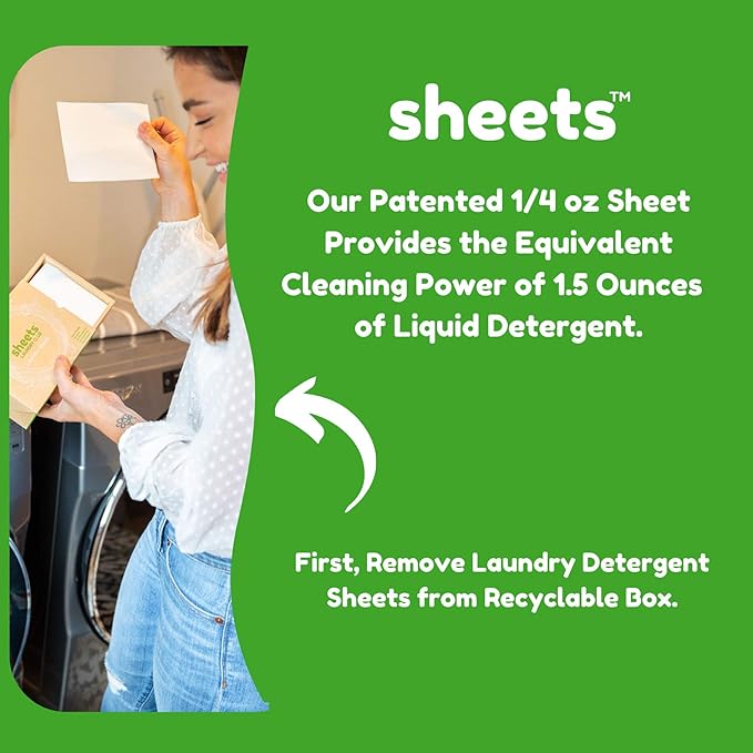 Sheets Laundry Club Bundle - 50 Pack (up to 100 loads) Fresh Linen Detergent Sheets & 40 Pack Vitality Dryer Sheets - New Liquidless Technology, Travel Essential Cleaning Supplies