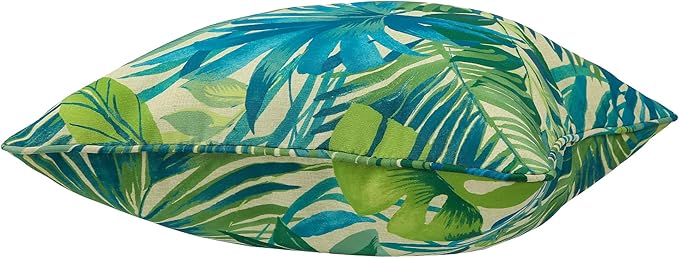 Outdoor Throw Pillow Covers 18x18 Inch, Set of 2, Cover Only! Waterproof Fade Resistant Decorative Cushion Sham Pillow Cases for Patio Furniture Chair Couch Sofa - Green Palm Leaves
