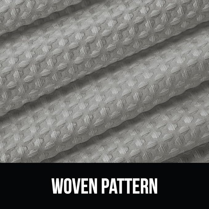 GORILLA GRIP Waffle Shower Curtain, Thick Weighted Fabric, 72x78, Wrinkle and Rust Resistant, Classic Hotel Quality Design, Heavy Duty Long Curtains for Bathroom Showers, Bath Tubs, Machine Wash, Gray