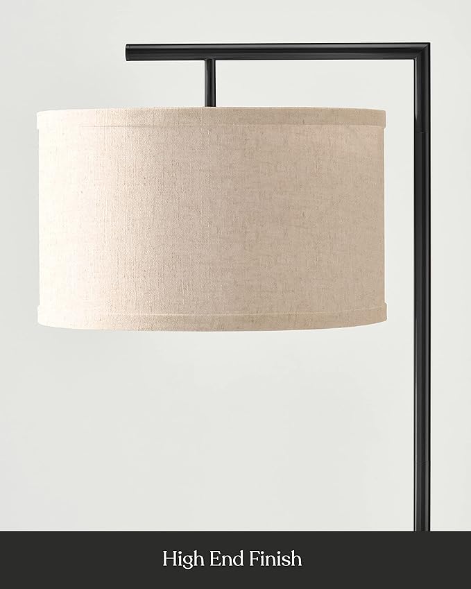 Brightech Montage Modern Floor lamp, LED Floor Lamp for Living Rooms & Offices - Tall Standing Lamp for Bedroom Reading - Corner Pole Lamp for Contemporary Home Decor - Black