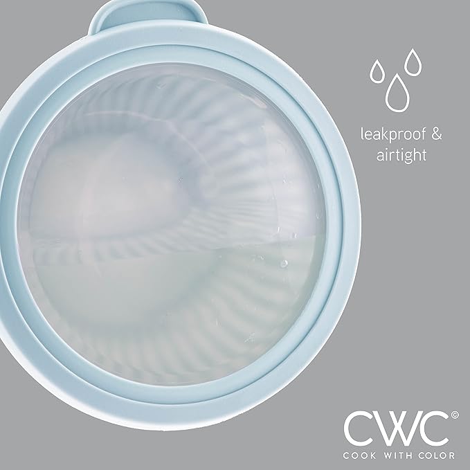 COOK WITH COLOR Prep Bowls with Lids- Wide and Deep Nesting Plastic Small Mixing Bowl Set with Lids, 12 Piece Set - Deep Bowls, Blue