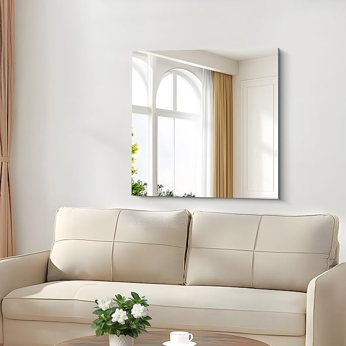 Frameless Mirror, 30x30 inch Square Bathroom Mirrors for Wall, Upgraded Shatterproof Vanity Mirror Over Sink with Polished Edge for Bathroom,Bedroom,Living Room and Entryway