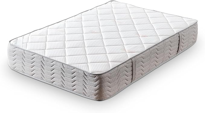 Ottomanson Twin XL 12” Hybrid Mattress - Rock Salt Infused Quilted Cover - Made in USA - Medium-Firm Support - Individually Pocketed Coils & CertiPUR-US Foam - Fiberglass-Free - Bed in a Box
