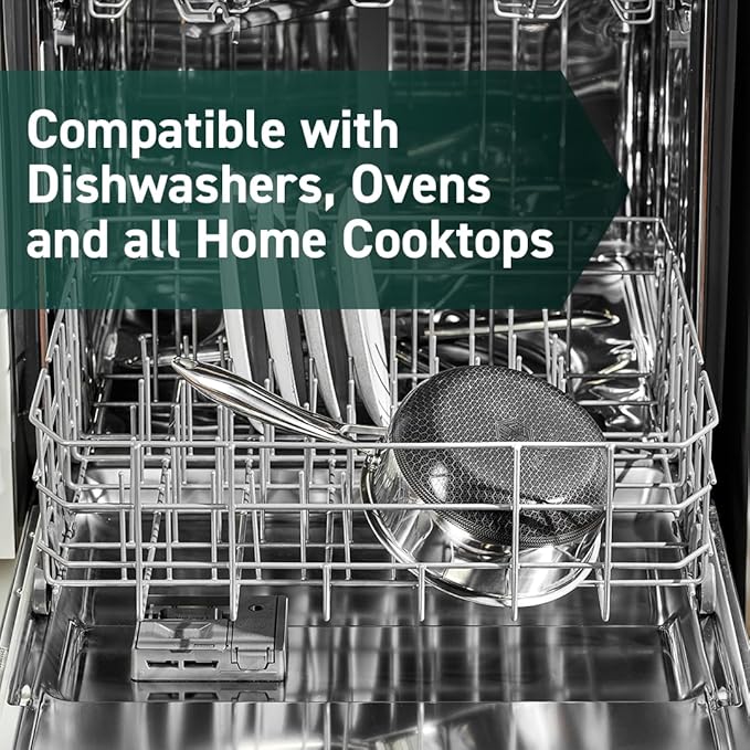 HexClad Hybrid Nonstick 2-Quart Saucepan with Tempered Glass Lid, Stay-Cool Handle, Dishwasher-Friendly, Oven-Safe Up to 900°F, Induction Ready, Compatible with All Cooktops