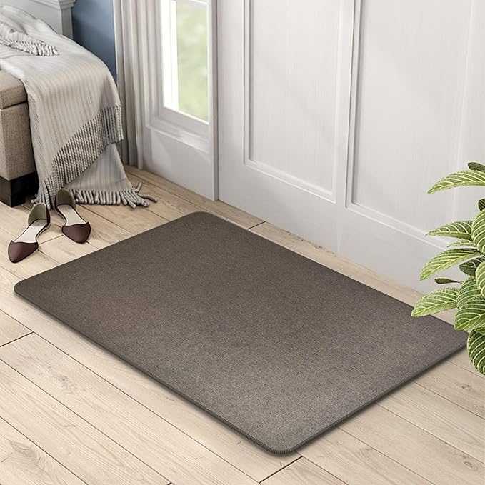Yancorp 2.6'X4' Ultra Thin Big Bathroom Rugs,Low Profile Bath Mat Non Slip Fit Under Door Absorbent Shower Rug Washable Large Indoor Door Mat