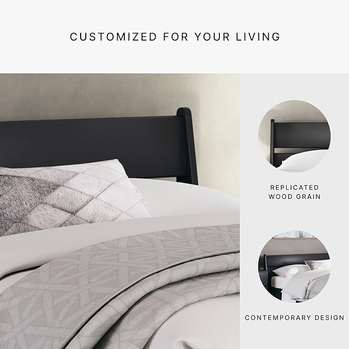 Signature Design by Ashley Socalle Modern Panel Headboard, Queen, Black