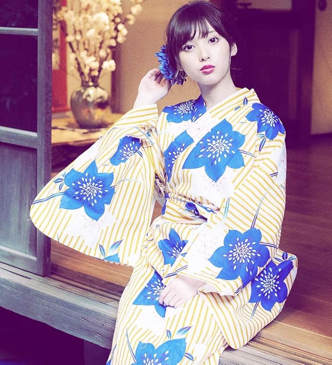 Kimura Jitsugyo Women's Kyoto Traditional Easy Wearing Kawaii Yukata Robe(Japanese Casual Kimono) Set 2