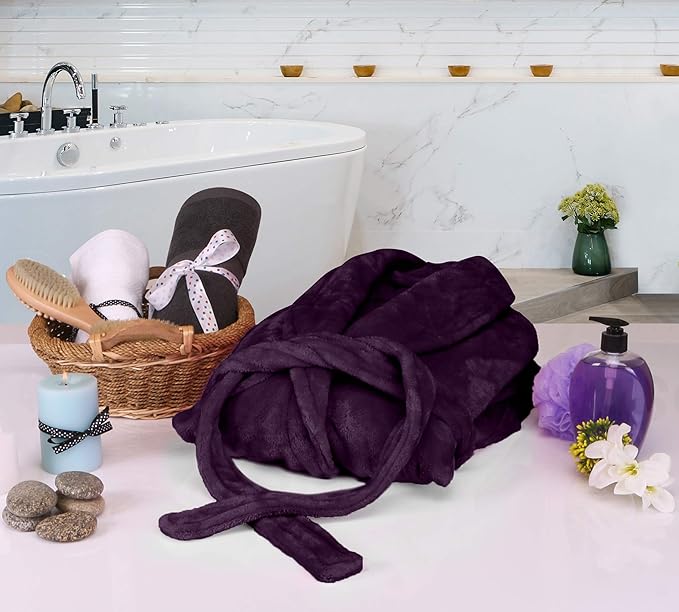 NY Threads Premium Womens Robe, Plush Fleece Long Bath Robe for Women, Fluffy Soft Women's Bathrobe