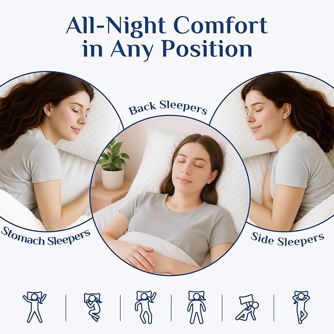 JOLLYVOGUE King Size Pillows Set of 2, Hotel Quality Down Alternative Bed Pillows for Side, Back, and Stomach Sleepers - Oeko-Tex Certified, 2 Pack