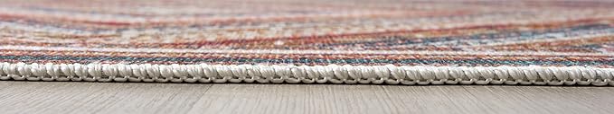 Keen Home Design 6x9 Rug - Machine Washable Area Rug with Non-Slip Backing, Ideal for Living Room, Dining Room, Bedroom - Vintage, Easy Clean, Durable, Low Pile Rug - (6' x 9')