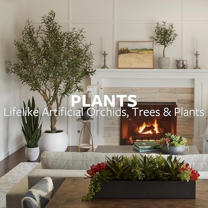 CG Hunter Faux Eucalyptus & Citrus Topiary, Set-of-2 Premium Artificial Indoor Plants, Enhances Interior Design, Lifelike-Leaves Create Realistic Natural Appearance, Grey Planter Pot Included