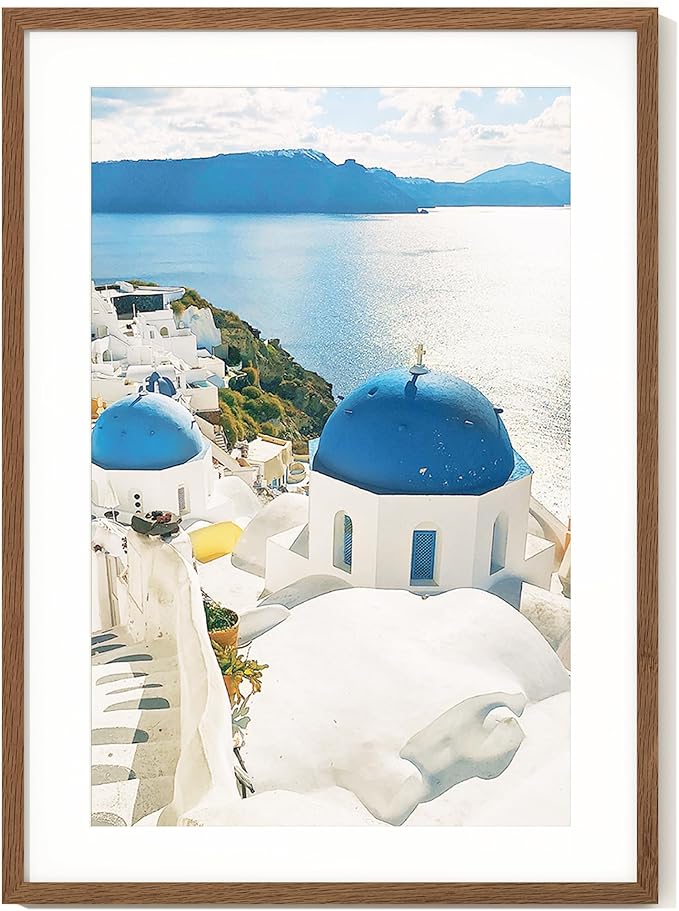 Axeman 20x28 Frame | Solid Oak Wood 20x28 Picture Frame With Mat for 16x24 | 28 x 20 Wood Poster Frame | Tempered Glass and Hanging Hardware Included Home Wall Decor Art Hanging Frame | Walnut