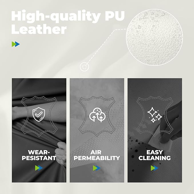 COMHOMA Big and Tall Office Chair, High Back Leather Gaming Chair with Footrest, Executive Ergonomic Office Chairs with Pocket Spring Lumbar Support and with Outward Fixed Soft Armrests