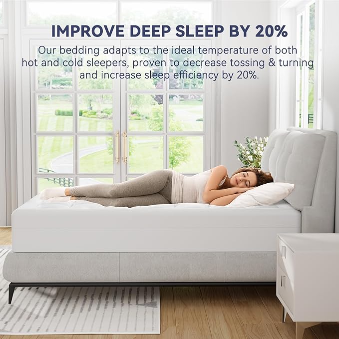 ELEMUSE California King Size Dual Layer 3 Inch Memory Foam Mattress Topper, 2 Inch Cooling Gel Memory Foam and 1 Inch Thick Soft Pillow Top Mattress Pad Cover for Back Pain Relief