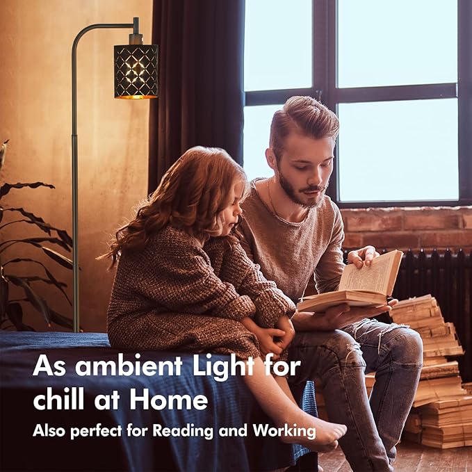 Gothic Floor Lamp with Laser-Cutout Lampshade, LED Standing Lamp for Living Room & Bedroom, 67 Inch Black Arc Modern Farmhouse Lamp with Foot Switch, E26 Base Socket, Perfect for Magic Decor Lamps