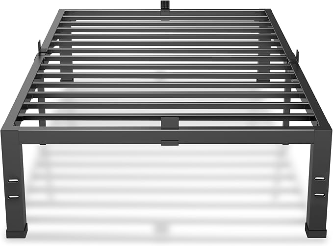 18 Inches Twin Bed Frames, Heavy Duty Metal Platform Bed Frame with Mattress Slide Stopper - Easy Assembly | Noise Free Bedframes | No Box Spring Needed