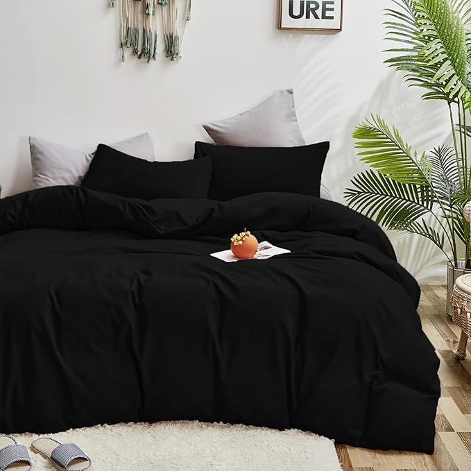 Cottonight Black Comforter Cal King Men Black Bedding Comforter Set California King Dark Color Modern Quilts Blanket Soft Breathabel Gothic Comforter Set for Adults Teens