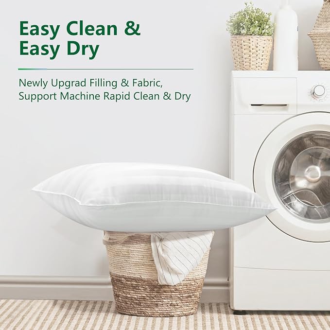 COZSINOOR King Size Bed Pillows Set of 2 - Microfiber Fill Down Alternative Cooling - Hotel Specially Designed for Side, Back & Stomach Sleepers, Providing Breathable and Skin-Friendly Comfort