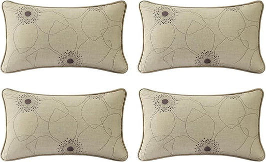 Outdoor Sunbrella Decorative Pillows Pack of 4, 20" x 12" Outdoor Pillow Set for Couch Bed Throw Patio Sofa, Allure Dusk