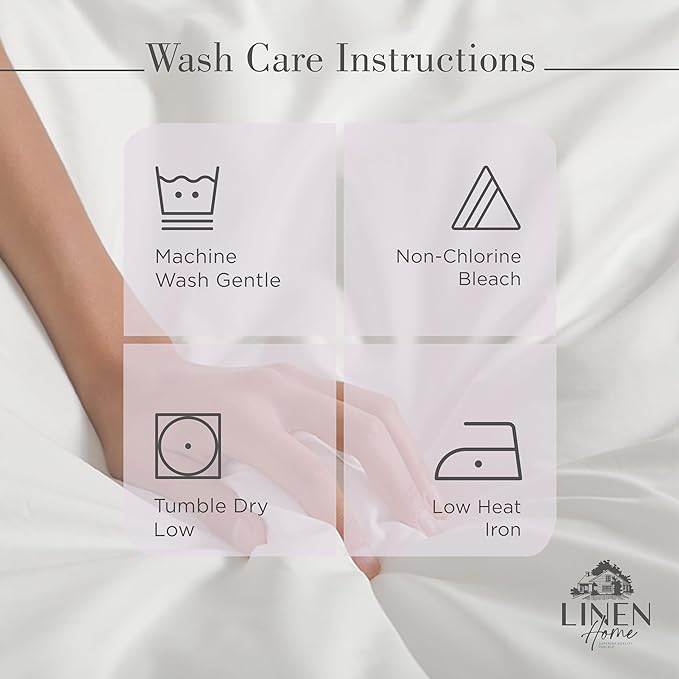 Linen Home 100% Cotton Percale Sheets Full Size, Iris Lilac, Deep Pocket, 4 Pieces Set - 1 Flat, 1 Deep Pocket Fitted Sheet and 2 Pillowcases, Crisp Cool and Strong Bed Linen