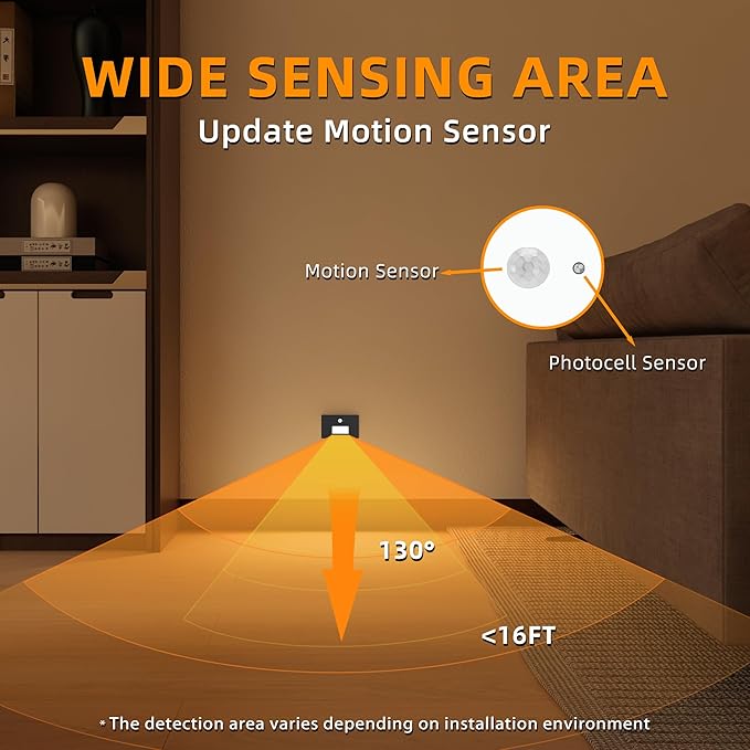 Motion Sensor Stair Lights Indoor Outdoor,Dimmable Motion Activated Step Lamp 3000K/4000K/6000K,Hardwired 120V 3W IP65 Waterproof Outside Stairway Lights,Led Staircase Light- Black