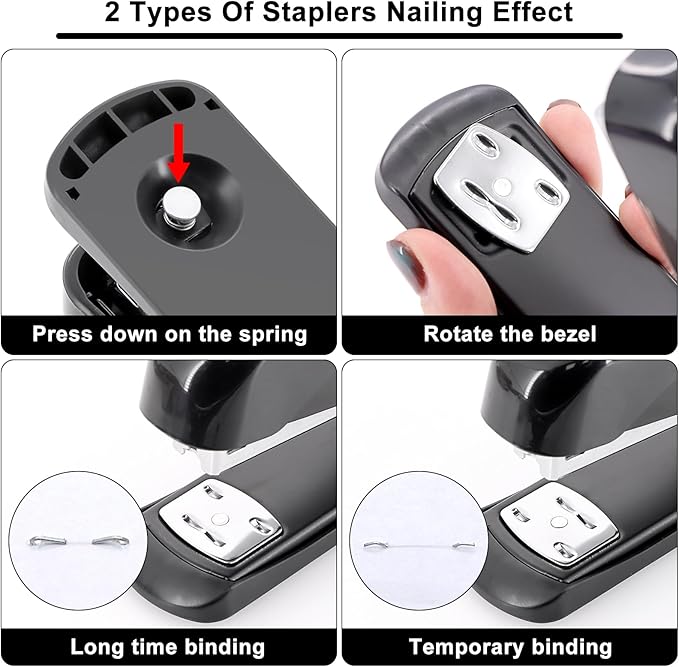 17 in 1 Black Desk Organizers and Accessories Set, 3 Office Desk Supplies Storage Organization, 4 Pens, Stapler, Staples & Remover, Tape & Dispenser, Scissors, Ruler, Clips, Hole Punch, Back to School