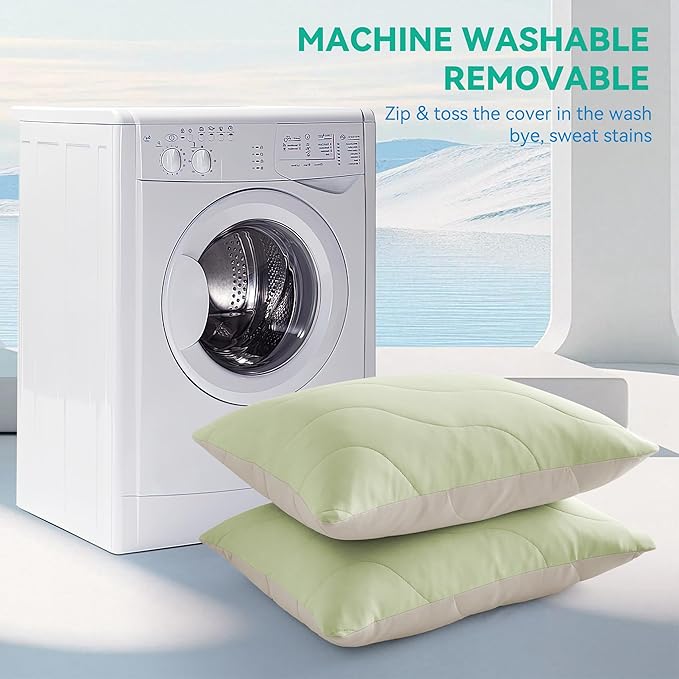 Three Geese Cooling Goose Feather Down Pillows King Size Set of 2, Q-Max>0.45, Cool Hotel Bed Pillows for Hot Sleepers and Side Stomach Back Sleepers, Washable Removable Cover, 20" x 36"