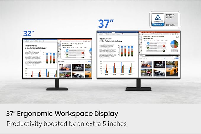 Samsung 37” ViewFinity S8 (S80UD) 4K UHD HDR10 High Resolution Monitor with USB-C and Ergonomic Design, Built-in KVM Switch, Intelligent Eye Care, LS37D800UANXZA, 2025