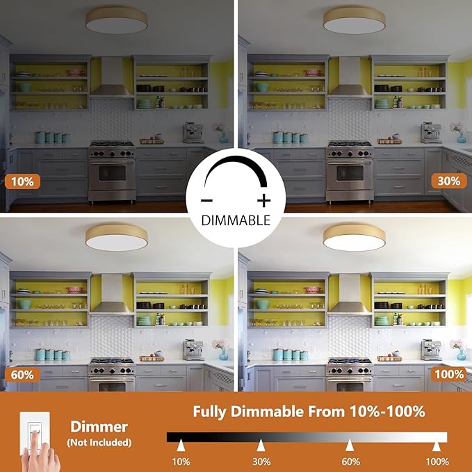 Modern Gold Flush Mount Ceiling Light 18 Inch, 4-Lights Round Ceiling Light, Minimalistic Ceiling Lamp Acrylic Shade Lighting Fixture for Bedroom Laundry Room Bathroom Hallway