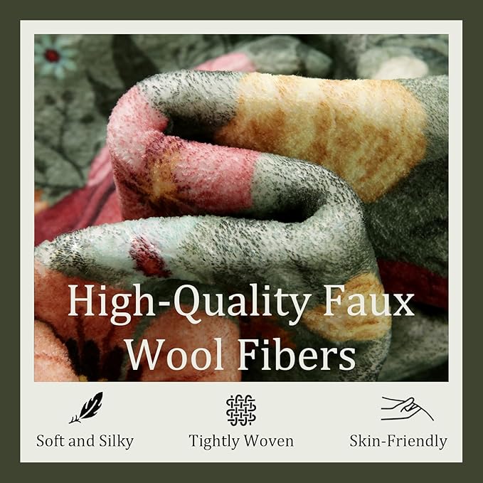 Washable Floral Area Rugs for Living Room, 5'x7' Green Soft Non-Slip Bedroom Rug Stain Resistant Lightweight Boho Vintage Low-Pile Throw for Dining Room Office