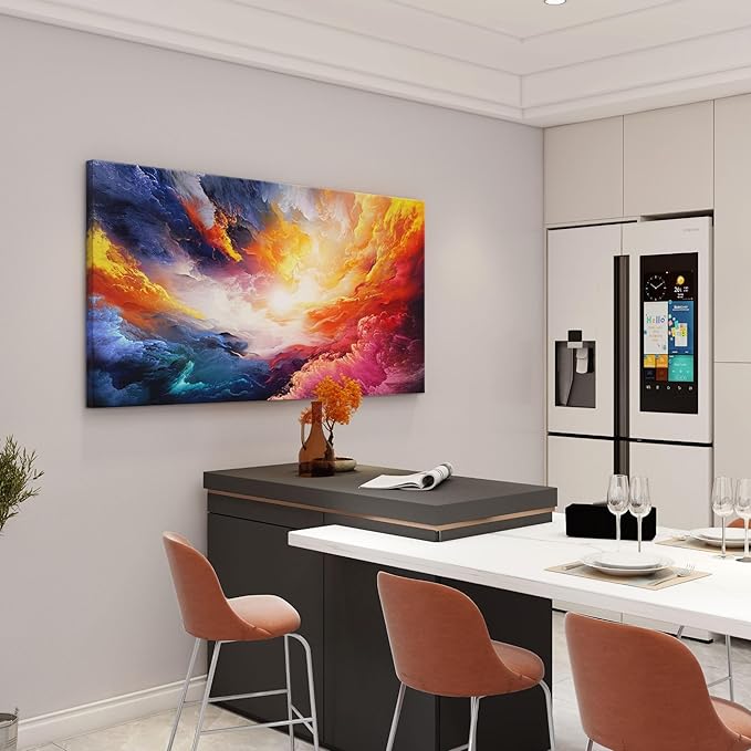 Pogusmavi Colorful Wall Art | Abstract Canvas Art | Pictures for Living Room Wall Decoration | Contemporary Home & Office Decor | Colorful Large Wall Art | Bedroom Decor Aesthetic 24×48in