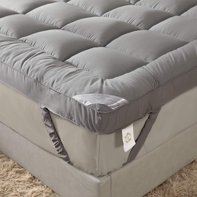 Soft & Cooling Pillow Top Mattress Topper California King with Breathable 300TC Cotton Cover, Extra Thick Plush Bed Topper for Back Pain, Mattress Pad Cover for Firm Mattress, Fit to 6”-22” Mattress.