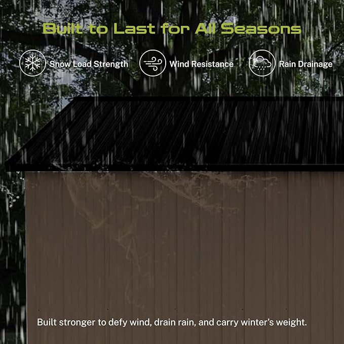 6' x 4' Outdoor Storage Shed, Sturdy Metal Building w/Lockable Doors for Garden, Backyard, Poolside and Lawn, Brown