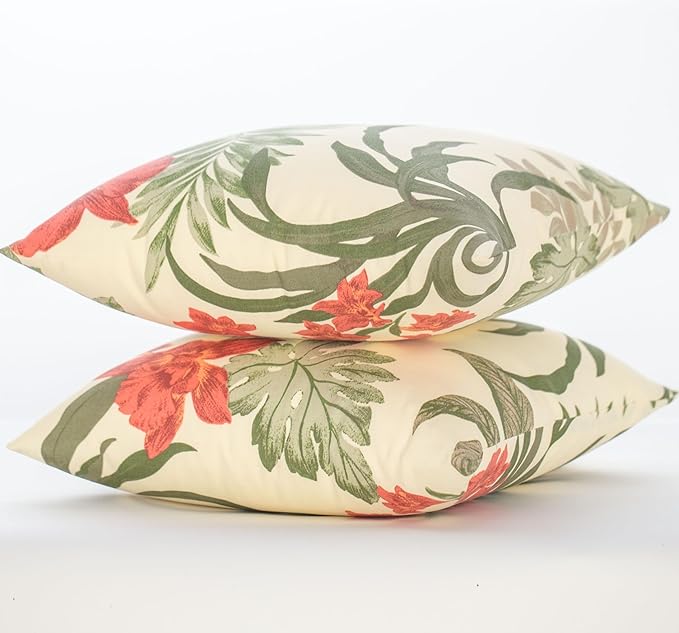 Outdoor Throw Pillows - Decorative Pillows with Insert Included Set of 2 Outdoor Pillows for Patio Furniture 18x18 Inch