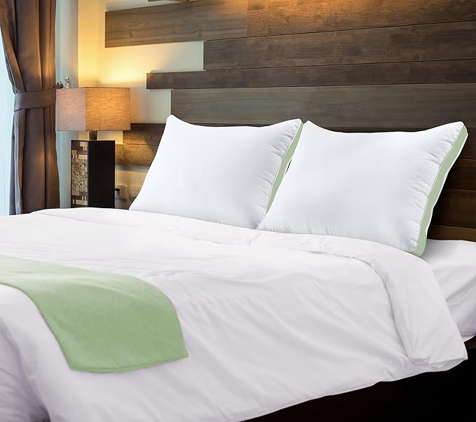Utopia Bedding Bed Pillows for Sleeping King Size (Sage), Set of 2, Cooling Hotel Quality, Gusseted Pillow for Back, Stomach or Side Sleepers