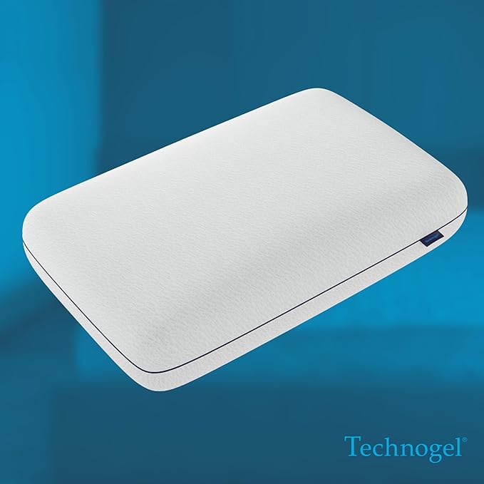 Technogel Deluxe Cooling Gel Pillow - Patented Cooling Technology, Odorless Memory Foam – Breatable Ergonomic Support for Side & Back Sleepers with Washable Cover, 5.5" (Thick)