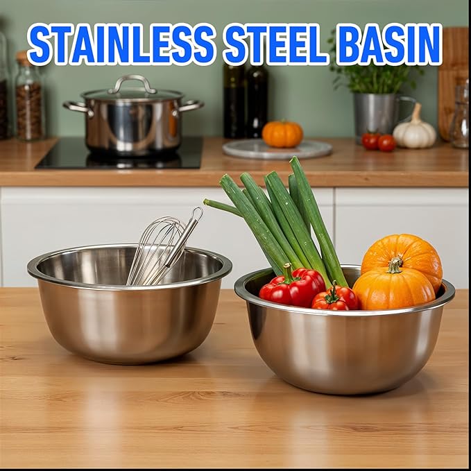 Set of 12 Stainless Steel Mixing Bowls, Nesting Metal Prep Salad Bowl Bulk Kitchen Large Reusable Baking Food Container for Hotel Restaurant Home Cooking, Silver(8.66 x 3 Inch)